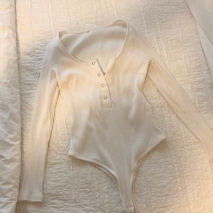 White Henley Bodysuit